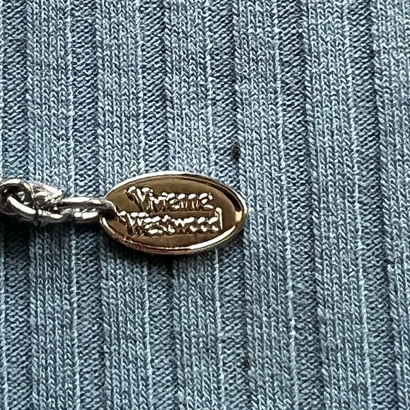 Vivienne Westwood Heart and Diamanté Silver Necklace - Picture 2 of 7